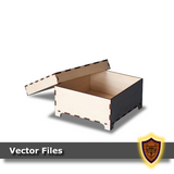 Laser cut 6" x 6" wooden box with lid and feet (digital vector file)