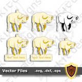 African Cape Buffalo - Animal Ornament - Magnet - Key Chain - (SVG, DXF, EPS) Digital Download