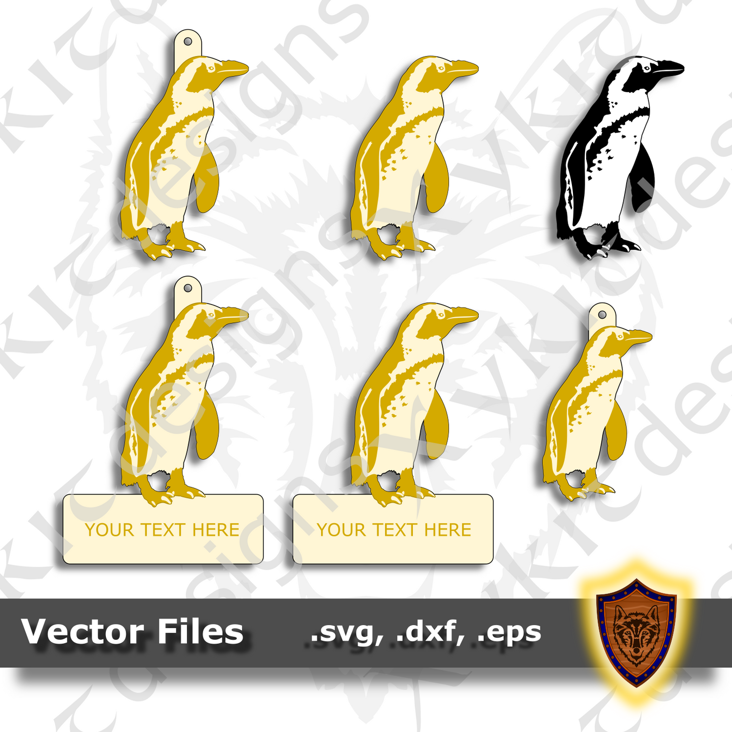 African Penguin - Animal Ornament - Magnet - Key Chain - (SVG, DXF, EPS) Digital Download