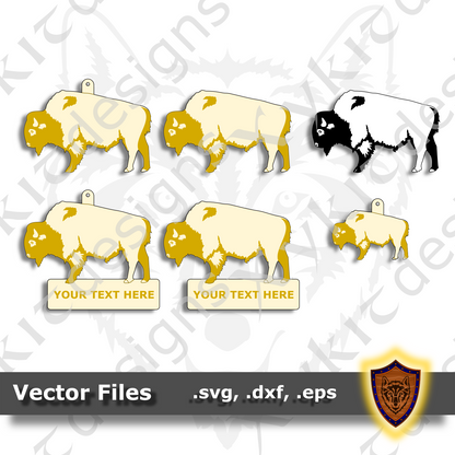 Bison - Animal Ornament - Magnet - Key Chain - (SVG, DXF, EPS) Digital Download