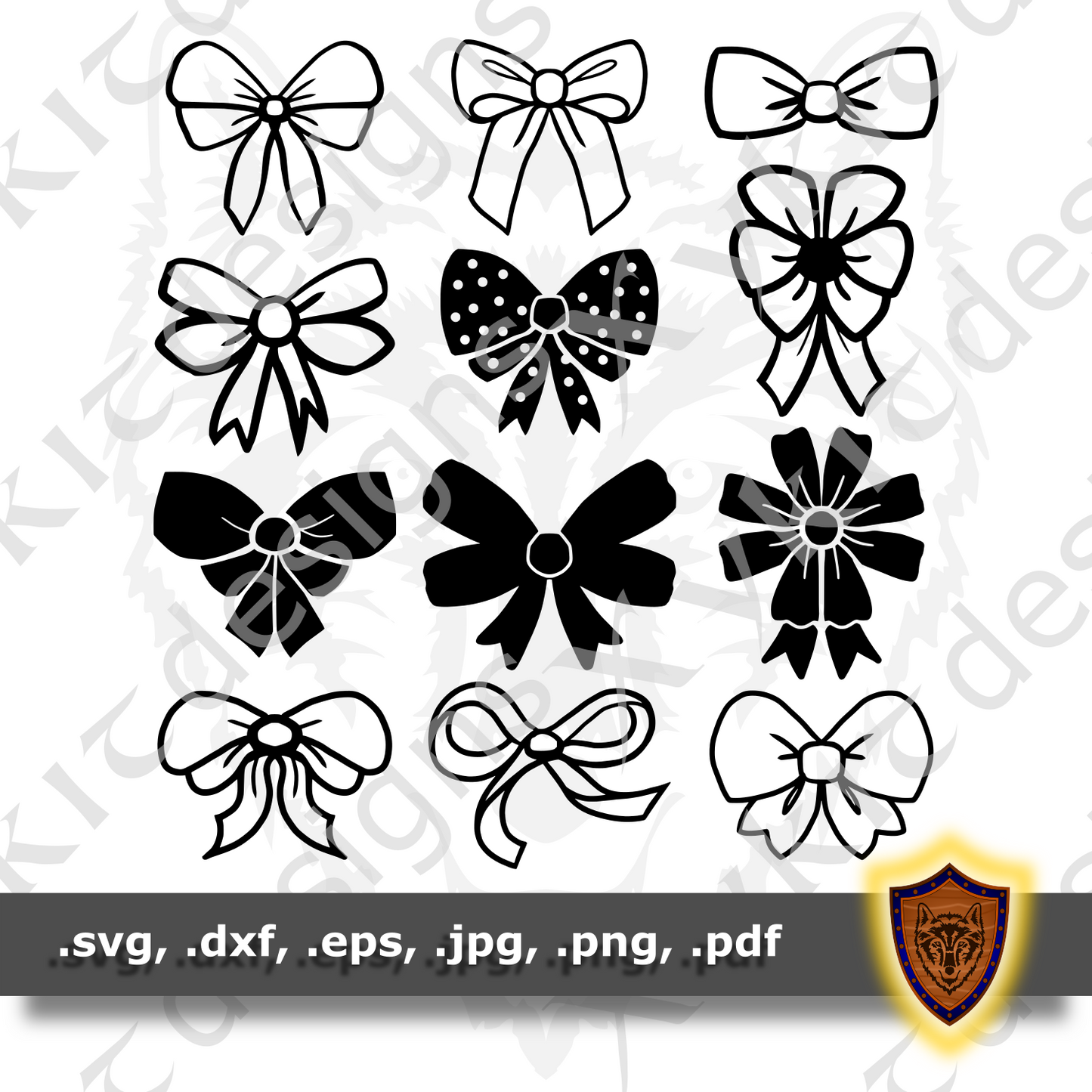 Bows SVG - 12 Variants - Christmas Gifts - Craft Files (Digital Download)