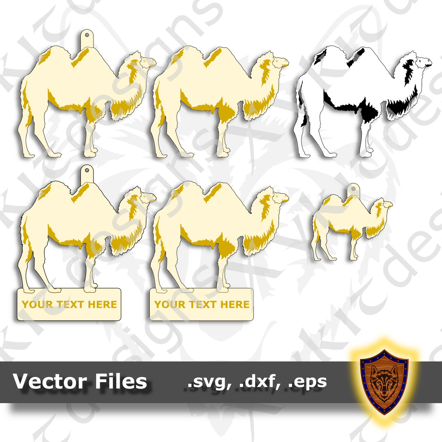 Camel - Two Hump - Animal Ornament - Magnet - Key Chain - (SVG, DXF, EPS) Digital Download