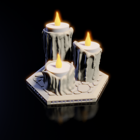 Tea Light Candle Stand - Pillars of Stone - 3D print files
