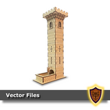 laser cut castle dice tower svg dxf vector files