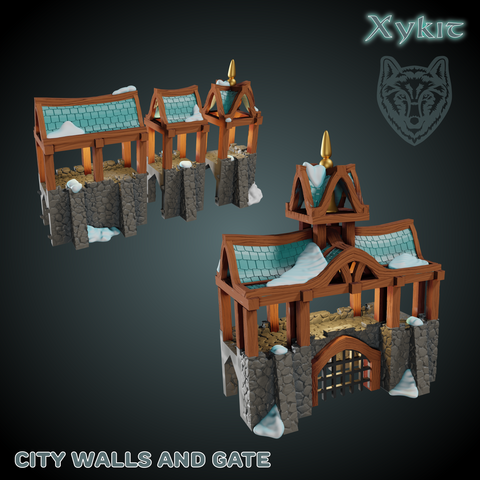 City Walls and Gate - Blizzard Bluffs - 3D print files