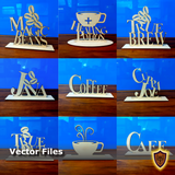 Coffee Lover Signs - 9 Designs - 3mm and 6mm (digital download)