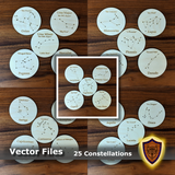 Constellation Coasters Designs - SVG - DXF - EPS (digital download)