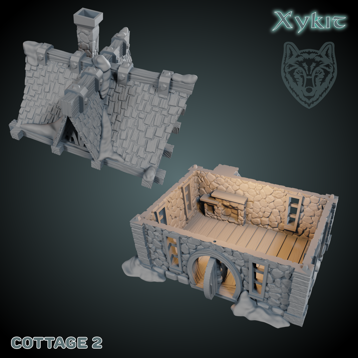 playable interior house cottage stl