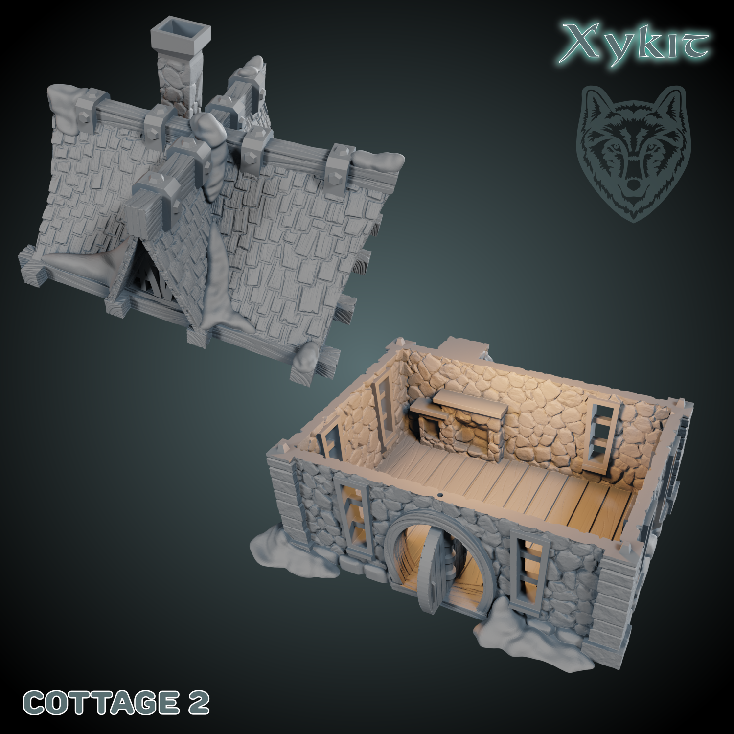 playable interior house cottage stl
