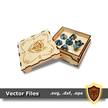 RPG Dice Box - With Borders and Symbols for Engraving - Vector Files (Digital Download)