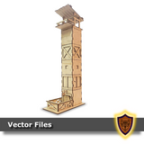 fort themed laser cut dice tower
