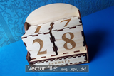 Laser cut Perpetual Calendar (vector file) digital download