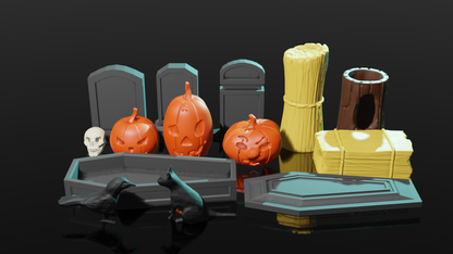 3D Printable Halloween RPG set - Scatter Terrain (.stl file)