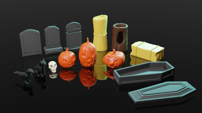 3D Printable Halloween RPG set - Scatter Terrain (.stl file)