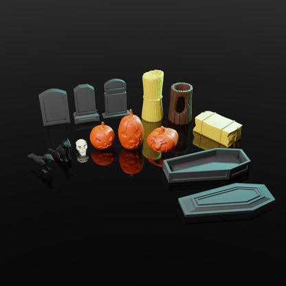 3D Printable Halloween RPG set - Scatter Terrain (.stl file)