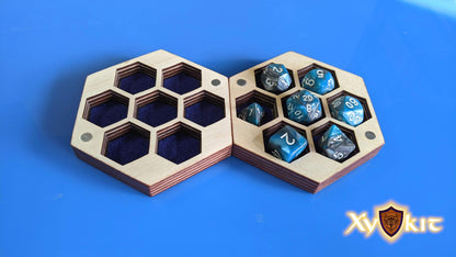 Hexagon Dice Box - with hand-drawn engravings - Vector Files (Digital Download)