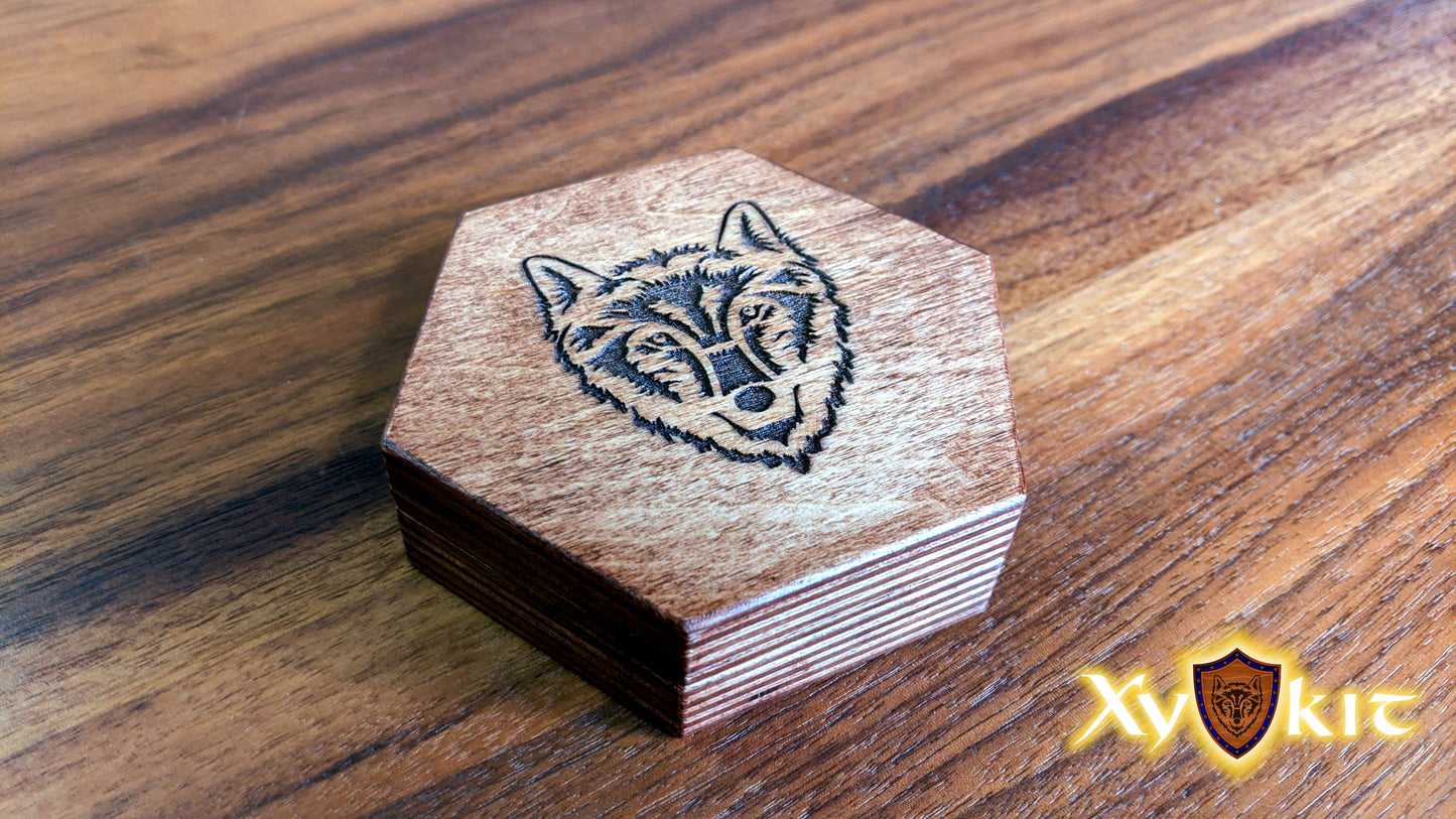 Hexagon Dice Box - with hand-drawn engravings - Vector Files (Digital Download)