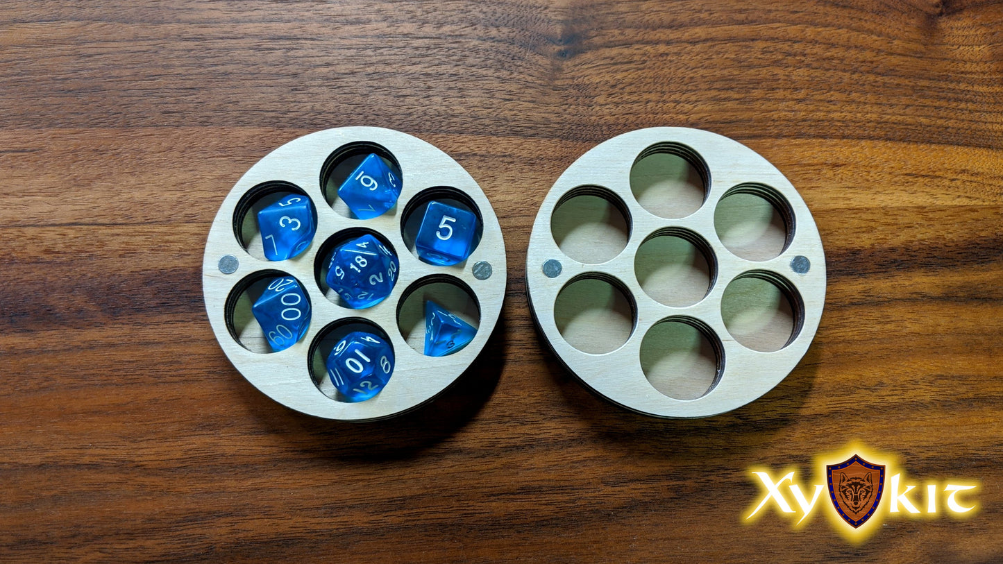 Circle Dice Box with hand-drawn engravings - Vector Files (Digital Download)