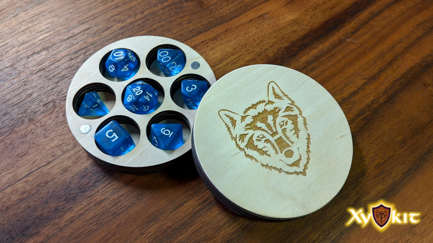 Circle Dice Box with hand-drawn engravings - Vector Files (Digital Download)
