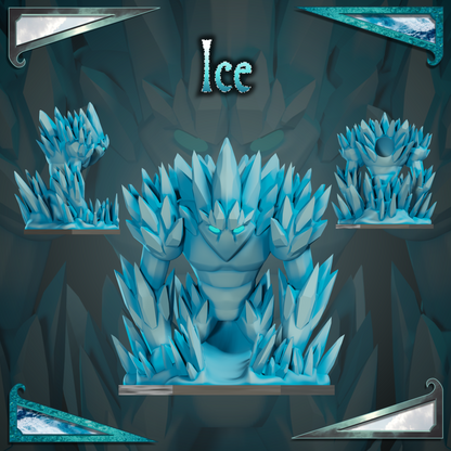 Ice Elemental - Dice Tower, Tray and Miniature - 3D print files