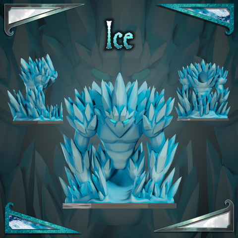 Ice Elemental - Dice Tower, Tray and Miniature - 3D print files