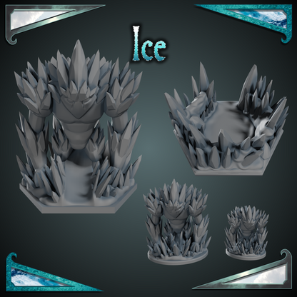 Ice Elemental - Dice Tower, Tray and Miniature - 3D print files