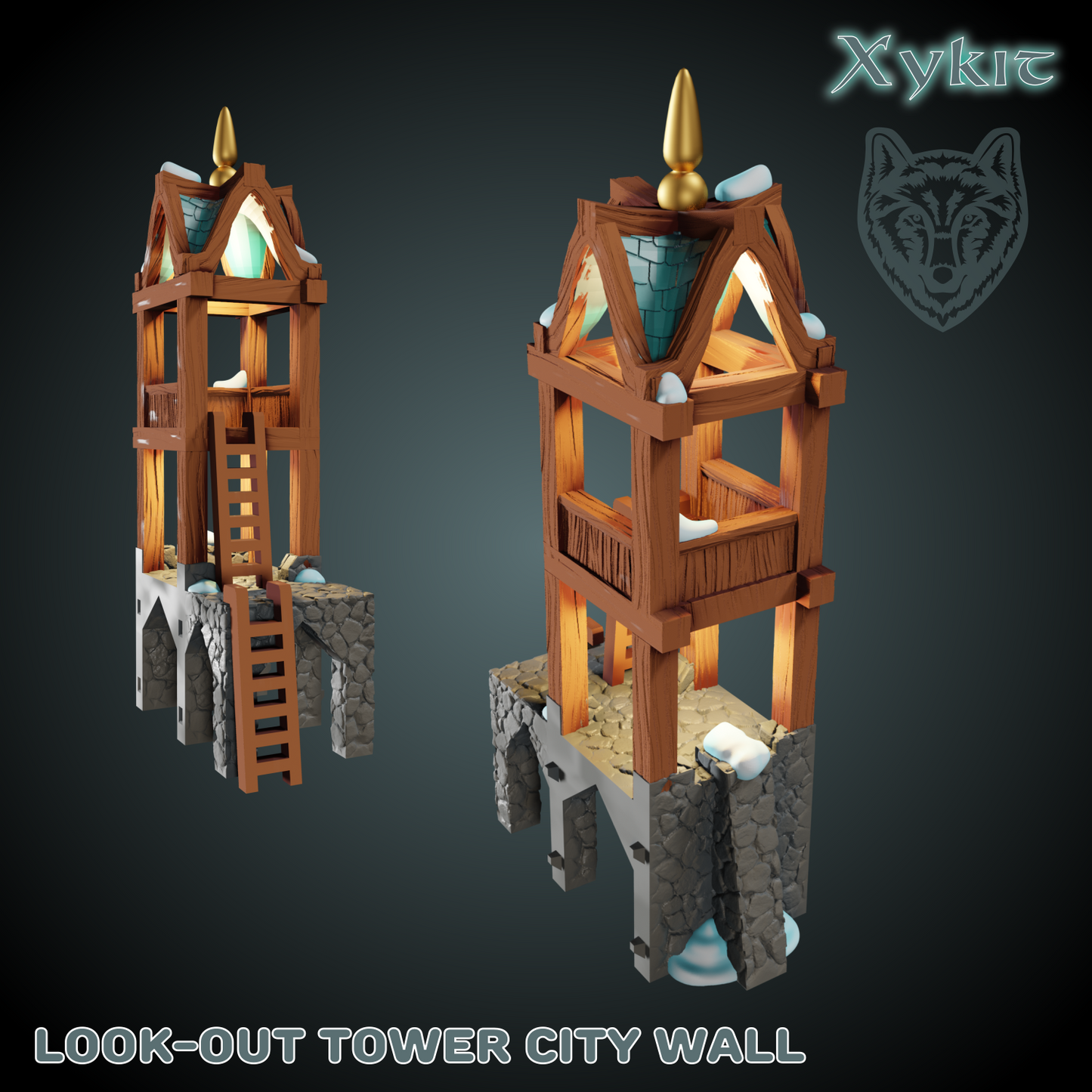 Look-Out Tower City Wall - Blizzard Bluffs - 3D print files