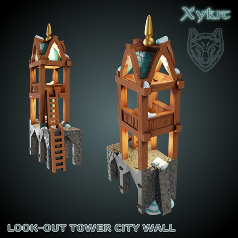 Look-Out Tower City Wall - Blizzard Bluffs - 3D print files