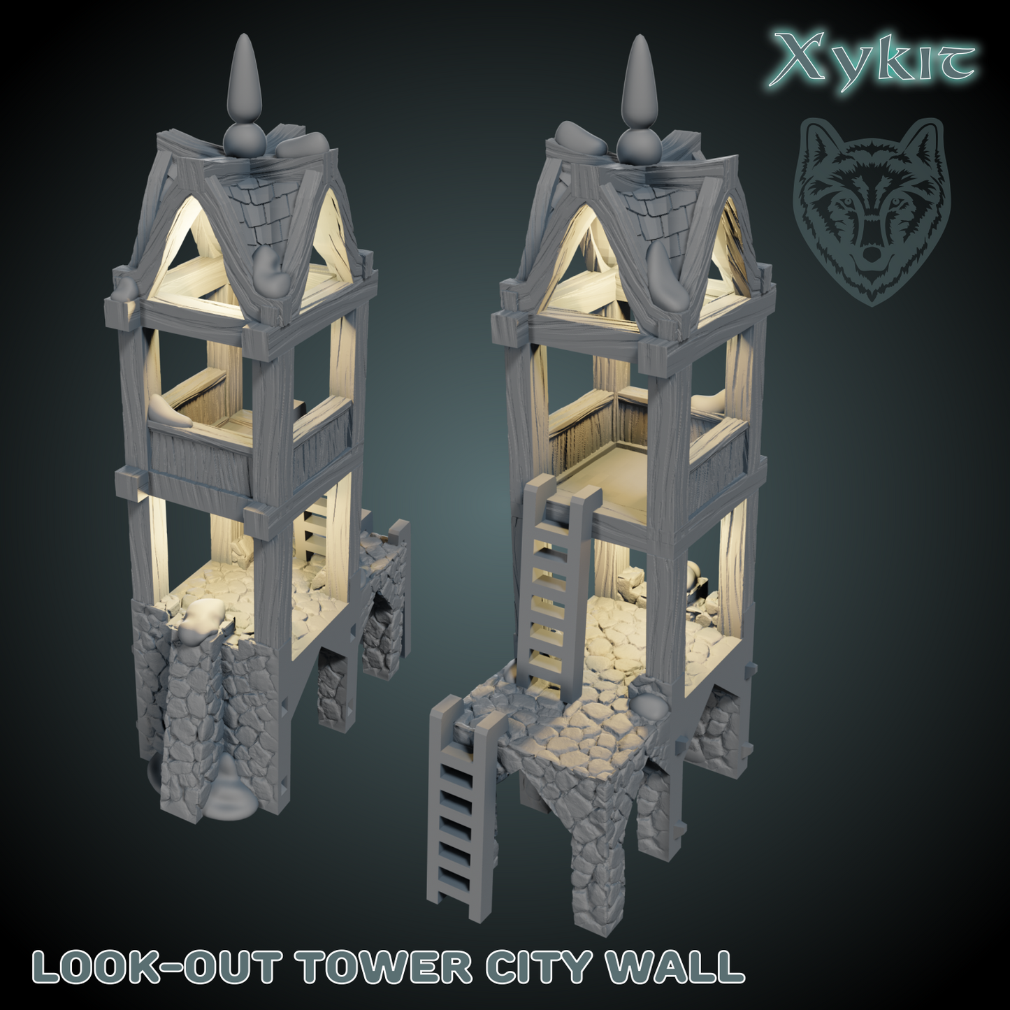 Look-Out Tower City Wall - Blizzard Bluffs - 3D print files