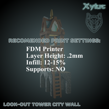 Look-Out Tower City Wall - Blizzard Bluffs - 3D print files