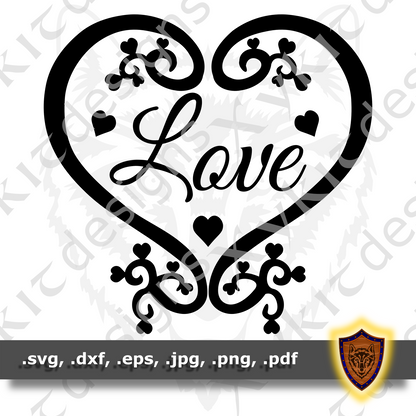 Love SVG - Silhouette - Scrapbook - T-Shirt - Vinyl design (Digital Download)