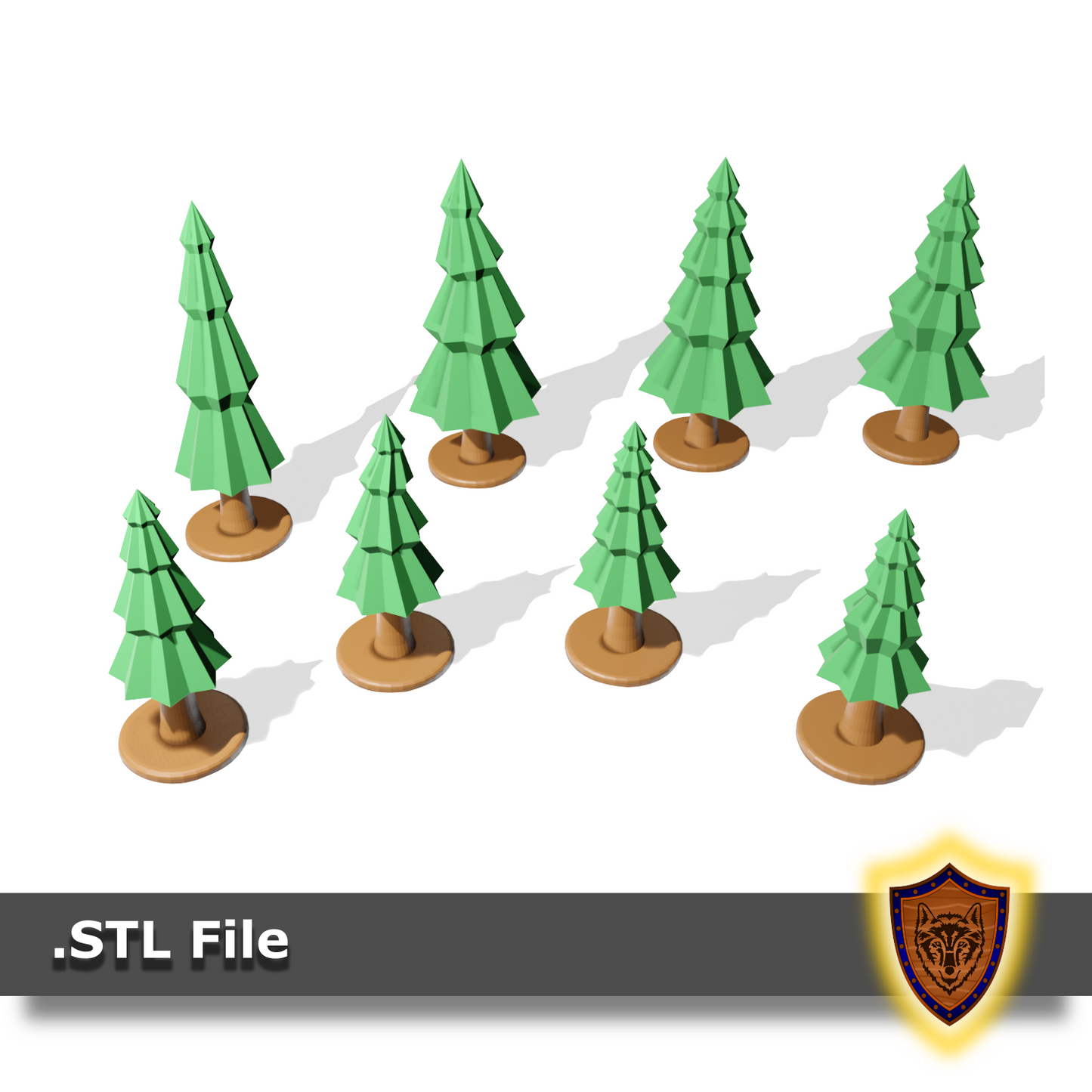 3D Printable Pine Trees - (support-less) Scatter Terrain (.stl file)