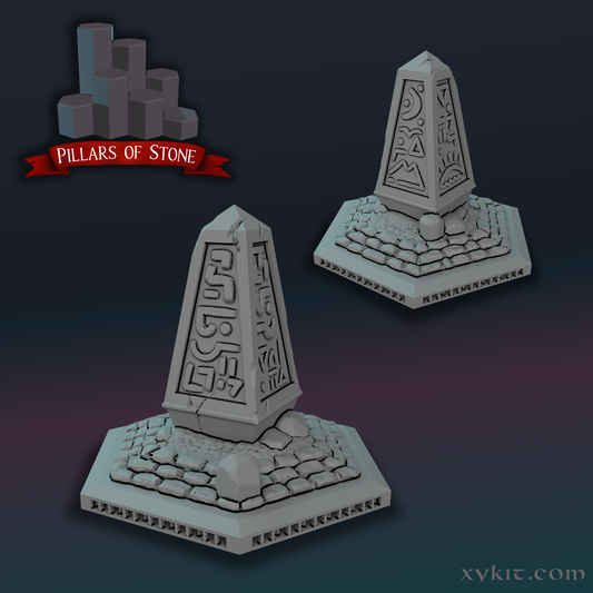 Sample Obelisk Tile - Pillars of Stone - 3D print files