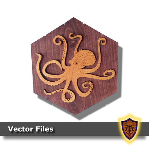 Octopus Fantasy Wall Art - Kraken - (vector files) digital download