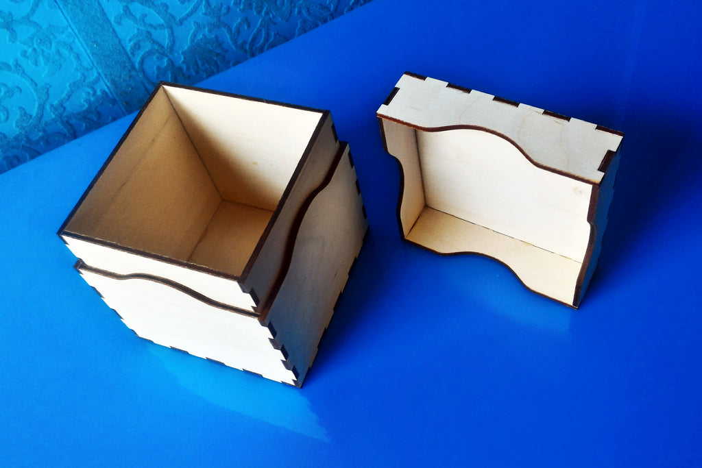 Laser cut Gift Box with lid 100mm square (Digital Download) Xykit