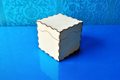 Laser cut - Gift Box with lid - 100mm square (Digital Download)