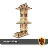 pagoda themed dice tower laser files