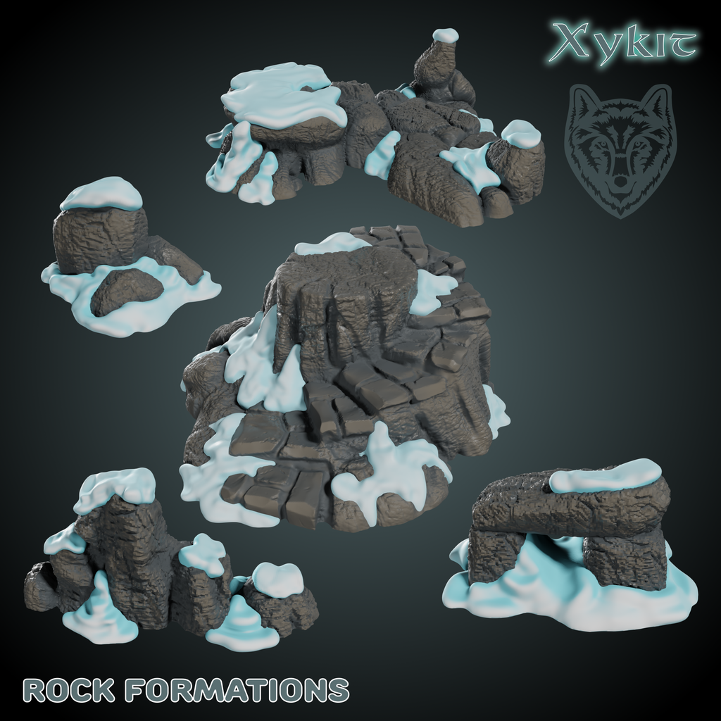 Rock Formations Scatter Terrain - 3D print files â Xykit