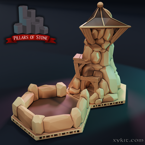 Rock Hovel Dice Tower & Tray - 3D print files