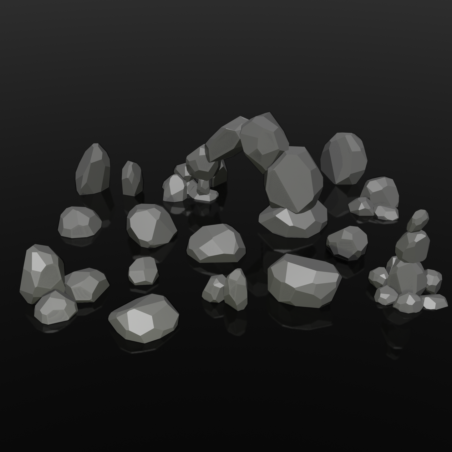 3D Printable Fantasy Rock Arch and scatter rocks - Scatter Terrain (.stl file)