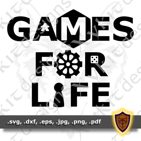 Games For Life - Board Game - T-shirt SVG design (Digital Download)