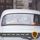 Just Married SVG - Silhouette - Love - Scrapbook - Car Vinyl Sticker (Digital Download)