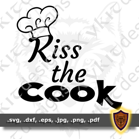 Kiss the Cook - Chef's Apron- T-shirt SVG design (Digital Download)