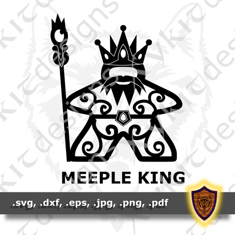Meeple King - Board Game - Tabletop - T-shirt SVG design (Digital Download)