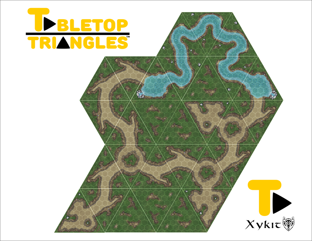 Tabletop Triangles printable map tiles Sample Pack – Xykit