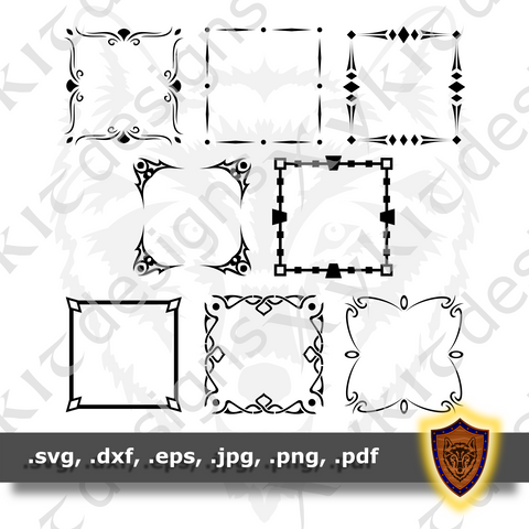 Square Borders SVG - Monogram Border - 8 Variants - Craft Files (Digital Download)
