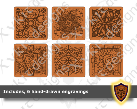 Square Dice Box with hand-drawn engravings - Vector Files (Digital Dow –  Xykit