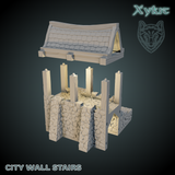 3d printing stl terrain city wall stairs with removable lid