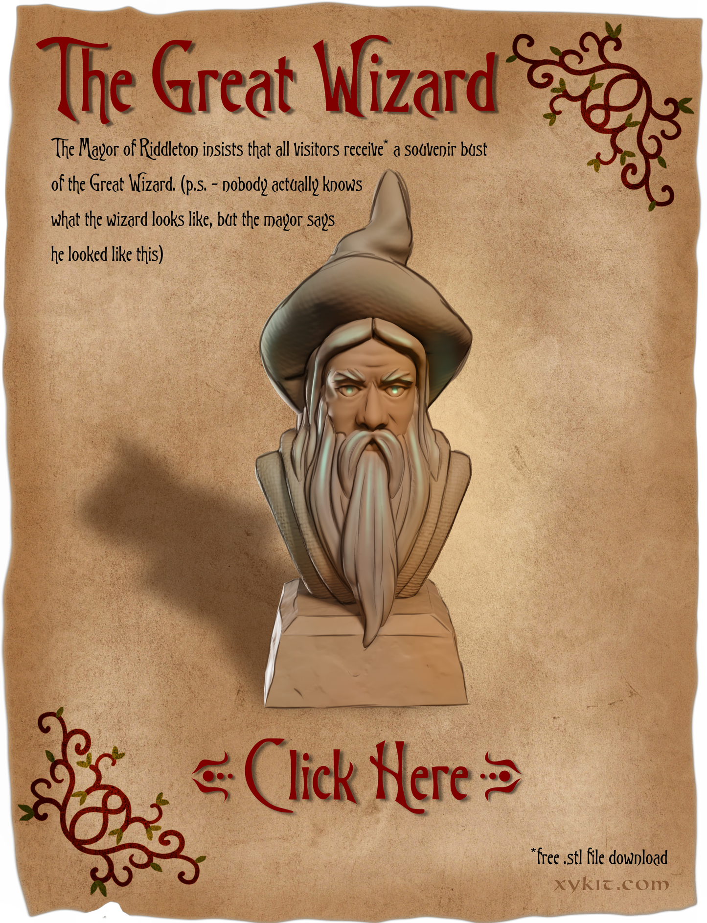 FREE The Great Wizard, Riddleroot Forest Sample - 3D print files