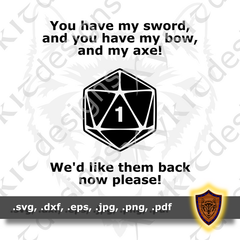 Sword, Bow, Axe - DND SVG - Tabletop - T-shirt SVG design (Digital Download)